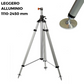 Treppiede leggero in alluminio a cremagliera, base piatta, 1110-2450 mm